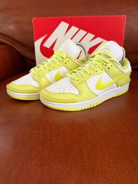 Nike Women's Dunk Low White Twist Lemon Green DZ2794-700 Size: 7